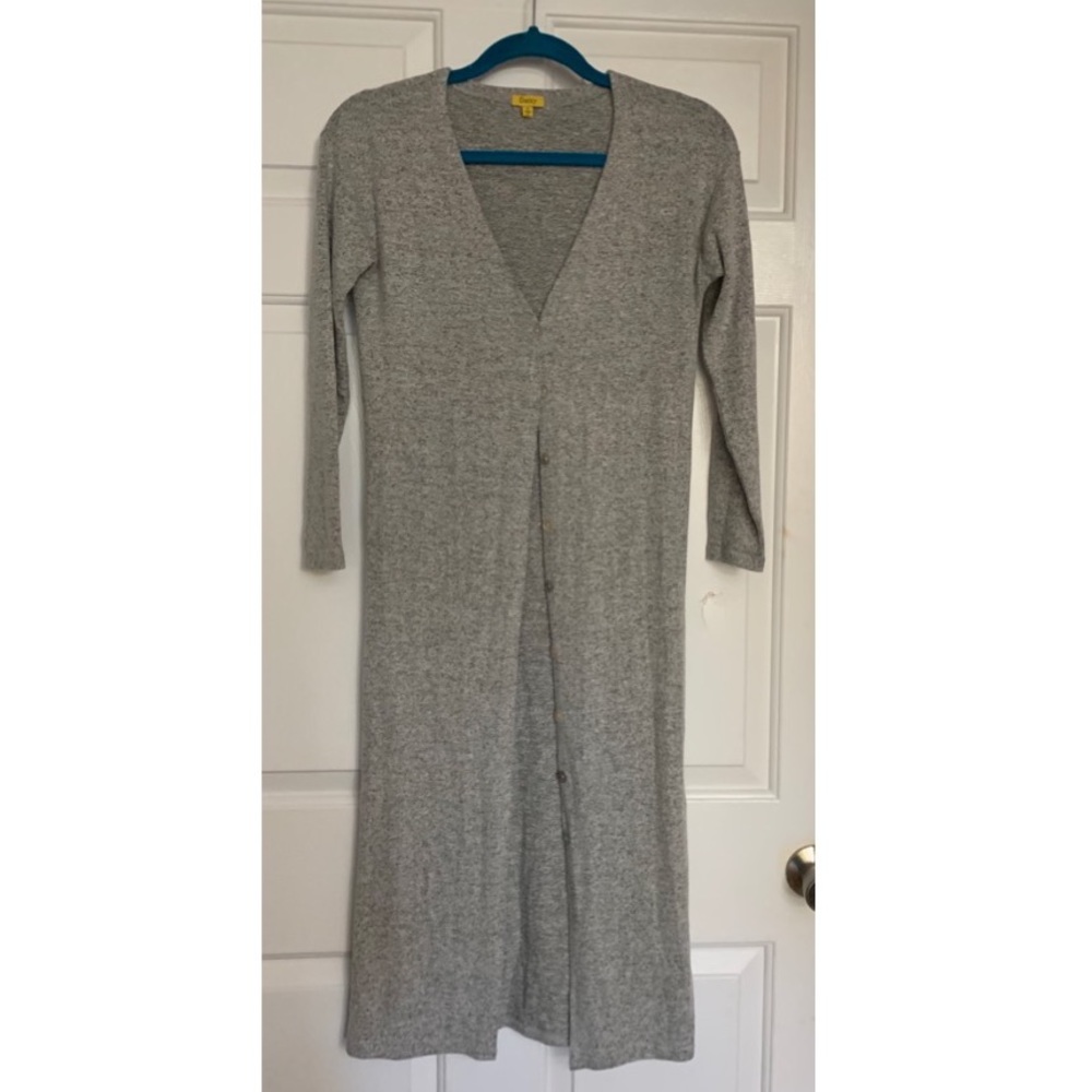 🍿 DAISY Lightweight Gray Marled Long Cardigan Sweater NWT S
